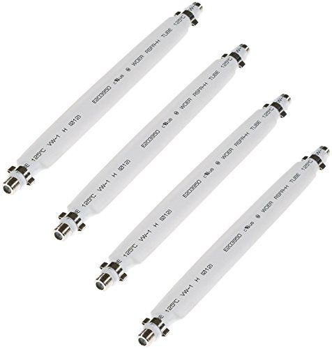 POPPSTAR 4x 21,5cm SAT Fensterdurchführung (2 mm Fensterdurchführung SAT Kabel flach) Kupplung (F-Stecker), vergoldete Kontakte, weiß