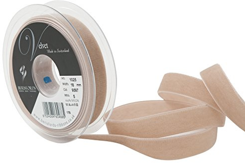 Berisfords Velvet Ribbon Earth 21mm - Nylon Craft Ribbon for Sewing, Gift Wrapping and Hair Accessories