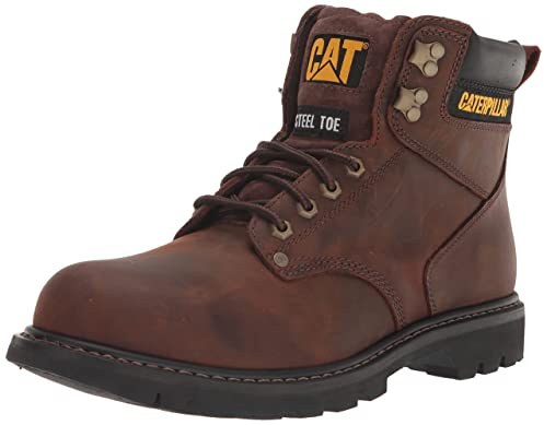 CAT Men's Second Shift Steel Toe Work Boot, Dark Brown, 9.5 Wide