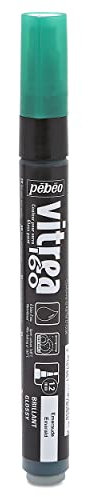 Pebeo Vitrea 160-Glass Paint Glossy Marker, Emerald