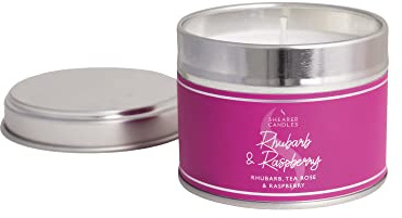 SHEARER CANDLES SILVER TIN RHUBARB & RASPBERRY