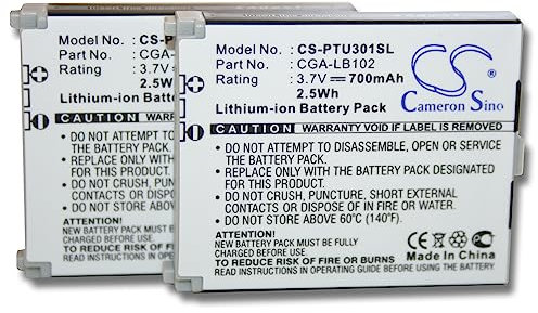 vhbw 2X Akku Ersatz für Panasonic CGA-LB102 für schnurlos Festnetz Telefon (700mAh, 3,7V, Li-Ion)