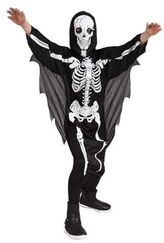 Boland - Kostüm Skull Dämon für Kinder, Kleid mit Kapuze und Gürtel, Halloween, Horror, Mottoparty, Karneval