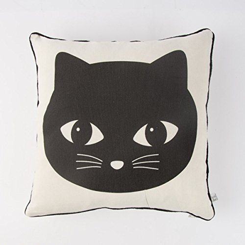 Kissen Katze natur schwarz 40x40cm