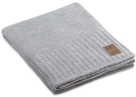 KNIT FACTORY - Lynn Plaid Teddy - Grau - 160x130 cm