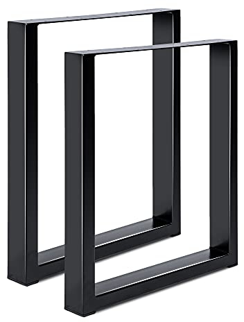 Magnetic Mobel 1 Paar Tischgestell Tischuntergestell Tischkufe Kufengestell Kufen Stahl schwarz (70x72 cm)