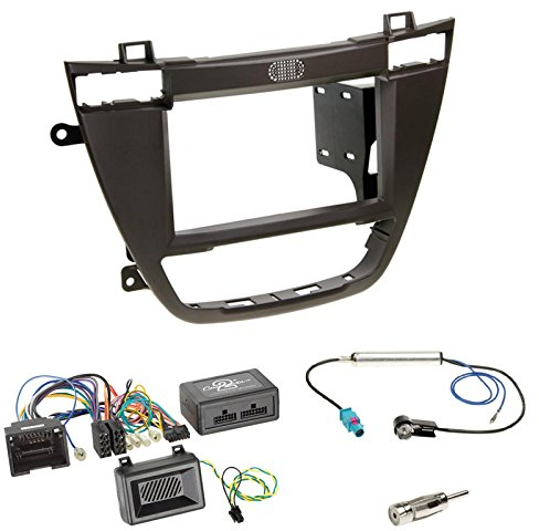 Radioblendenset mit LFB Adapter: 2-DIN Radioblende in braun + ISO Adapter • Antennenadapter für Opel Insignia (OG-A/GMIK) 2008-2013