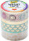 folia 26431 - Washi Tape, Klebeband aus Reispapier, Hotfoil gold II, 4er Set - ideal zum Verzieren und Dekorieren