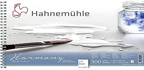 Hahnemühle Harmony Watercolour, rau, DIN A3, spiralisiert, 300g/m², naturweiß, 12 Blatt