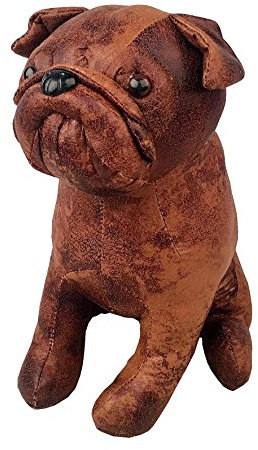 Festive Faux Leather Bull Dog Door Stop 25 Centimeter