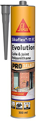 Sikaflex 11 FC Evolution Gris, Mastic-colle multi-usages, haute performance pour joints et collages, mastic intérieur et extérieur, mastic polyuréthane PU, 300ml