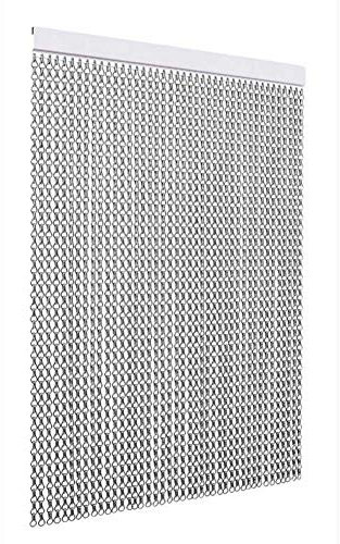 TENDAGGIMANIA Rideau Anti Moustique en Aluminium Anticorrosion - Couleur Gris - Taille L.100 x H.240 CM -Rideau de Porte Anti Mouche Modele Chaîne pour Extérieure/Intérieure Personnalisable