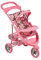 Bino Puppenwagen, Spielzeug für Kinder ab 3 Jahre, Kinderspielzeug (Kinderwagen Spielzeug aus pulverbeschichtetem Silber mit dunkelblauem Schaumstoff-Handgriff, 3 Räder), Rosa
