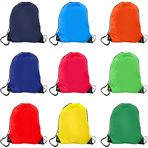 9 Pezzi Sacche Sportive Zaino con Coulisse, Portaoggetti Drawstring Bags per Donna Uomo Palestra Scuola Sport Viaggio Spiaggia Nuoto