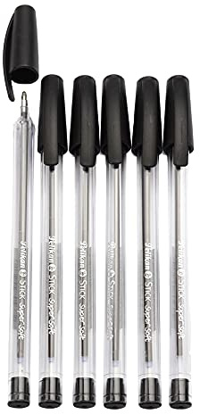 Pelikan 6x Kugelschreiber Stick supersoft schwarz INKLUSIVE HALTERUNG
