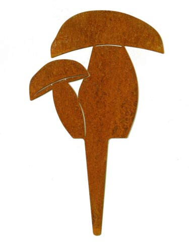 Menovus Rost-Deko Gartenstecker Pilze, 2er Set