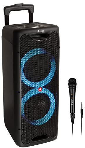 NGS Wild Jungle 2 - Enceinte Portable 300W Compatible avec Technologie Bluetooth 5.0 et True Wireless Stereo, Inclut Microphone pour Karaoke (USB/Line in/Entrée Micro), Couleur Noir