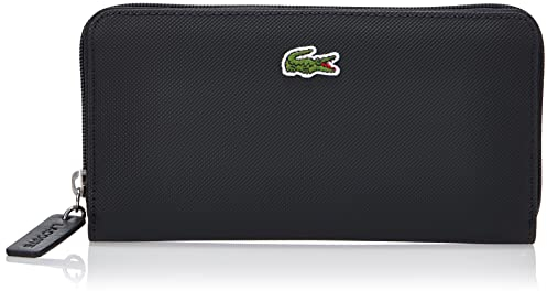Lacoste Portefeuille zippé L.12.12 pour femme, noir, taille unique