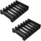 Topsky 2-pack Silicone Soap Dish with Self-emptying Drainage Soap Holder for Kitchen Shower Room Bathroom (Black)