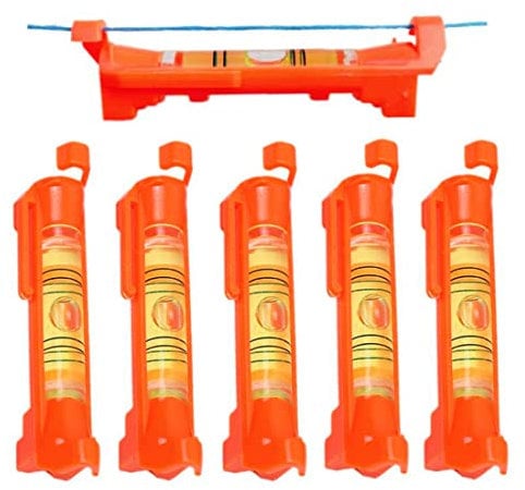 LAIESYA 5Pcs Hanging Line Level String levels Tools Used for Layout Brick Working, Site lining, Flooring Decking, Ground, Shed Base, Backyard, Fence, Pier Drainage Slopes Etc. (Red, Set B)