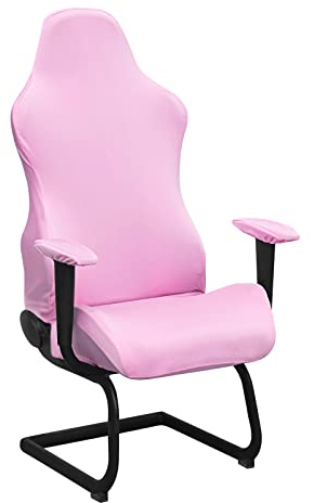 BTSKY Pink Stretchable Gaming Chair Covers Slipcovers - Ergonomic Office Computer Game Chair Slipcovers For Computer Reclining Racing Style Office Chair (No Chairs)
