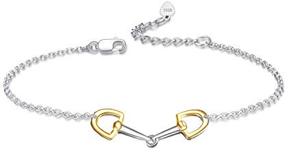 YFN Armband Pferd Sterling Silber Armband Trense Bit Armband Gebiss Schmuck Steigbügel Geschenk für Pferdeliebhaber Damen Mädchen