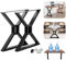 FJANKUI 28 Inch Heavy Duty Metal Table Legs, DIY Cast Iron Modern Black Set of 2 for Coffee, Dining, and Desk Tables