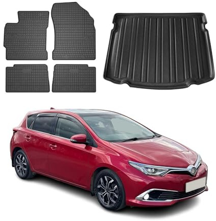 OMAC Fußmatten Kofferraumwanne für Toyota Auris Schrägheck 2012-18 Gummi 5X | inkl. Kofferraumwanne (Satz), Gummimatten, Automatten, Allwetter, Antirutsch, fahrzeugspezifisches Produkt, wasserdicht