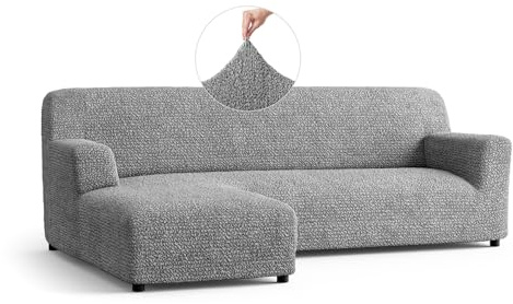 PAULATO - Bezug für Sofas mit linker Halbinsel (gesehen von vorne), Bezug für Ecksofa aus Mikrofaser, Kratzfest, maschinenwaschbar, Made in Italy, Esche