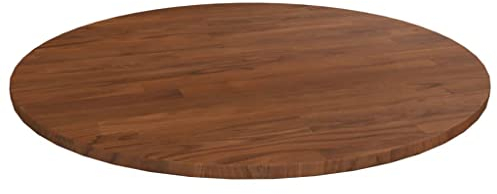 WIFESE Runde Tischplatte Dunkelbraun Couchtisch Esstisch Holzplatte Massiv Multiplex Platte KüChenarbeitsplatte Holzplatte Rund Tabletop Tischplatte Eiche Ø60x1,5 cm Behandeltes Eichenholz