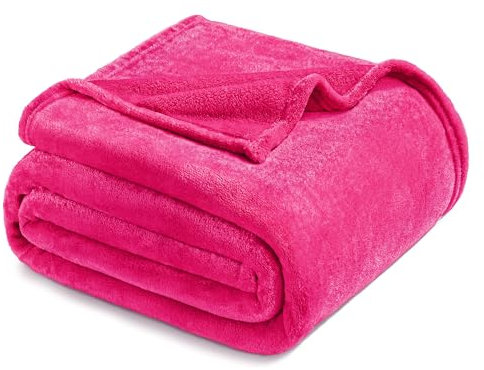 Exclusivo Mezcla Fleece Blanket Queen Size for Bed, Super Soft and Warm, All Season Use, Cozy, Plush, Lightweight, 230x230 CM, Hot Pink