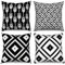 Hnmdmyi Kissenbezug Schwarz und Weiß 40x40 4er Set, Boho Kissenbezüge Modernes Geometrisches Muster Neutrale Dekorative Leinen Kissenhülle für Sofa Couch Bett Garten Outdoor Home Decor