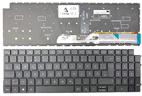 T-ProTek DEUTSCHE - Schwarz Tastatur Keyboard Beleuchtung kompatibel für Dell Vostro 5510