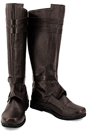 Fuman Anakin Skywalker Stivali Film Carnevale Halloween Darth Vader Costume Cos Accessori, marrone, 44