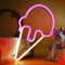 DWOOKE LED Ice Cream Neon Sign Neon Light Signs Pink Neon Light Battery/USB Operated Neon Art Sign for Wall Decor Girl’s Room Light Up Ice Cream Sign for Summer Party Bar Christmas
