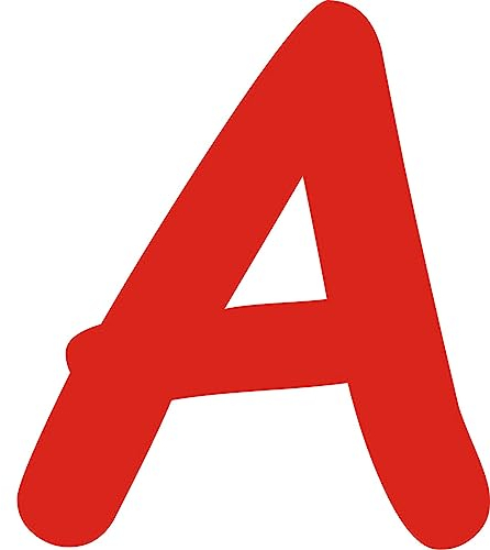 Kleckerliese Buchstaben Aufkleber 20 cm Einzel – seidenmatte Alphabet Sticker A–Z für Kinderzimmer, Wand, Tür, Möbel & Auto – selbstklebend & konturgeschnitten – A – Farbe Rot