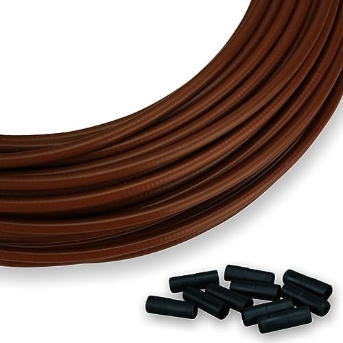 Fahrrad Bremszughülle ⌀ 5 mm, 4 Meter, gerollt, farbig, Farben zur Auswahl, Bremsaußenhülle Außenhülle Bremszug Bowdenzug (Bremszughülle, braun)