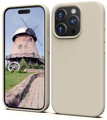 TIIXXA Silicone Case for iPhone 15 Pro Case, Soft Ultra Slim Protective Shockproof Liquid Silicone Phone Case, Anti-Scratch Microfiber Lining, 6.1 Gray