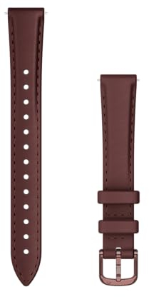 Garmin Lily® 2 Band, Maulbeerleder mit dunkelbronzefarbenen Beschlägen, Maulbeerleder mit dunklen Bronze-Metallteilen, Retro