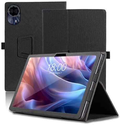 Hülle für Teclast T65 Max 12.95 Zoll, Teclast T65 Max Tablet Schutzhülle, Klappständer Schutzhülle mit Stifthalter und Handschlaufe, Umfassender Schutz. (Schwarz)