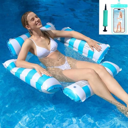 Hamaca hinchable, hinchable para piscina, 4 en 1, plegable, piscina, flotante, hamaca de agua, silla de piscina, flotante, silla de piscina, flotante, Drifter, piscina y playa