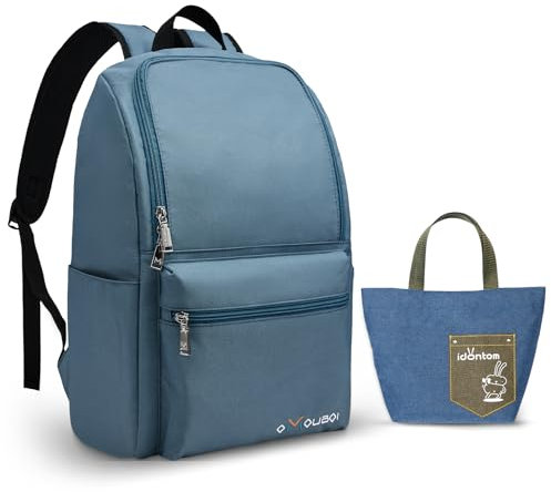 OMOUBOI Casual Daypacks Superbreak Rucksack 14 Zoll Laptop Rucksack für Damen & Herren passend für Tourismus Business, Steelblue, Fits up to 14inch laptop, Classic