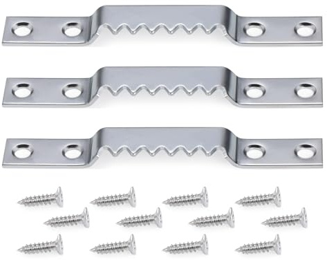 Suprom Ganci a denti di sega resistenti, supportano 65,3 kg, confezione da 15 ganci grandi a dente di sega con viti, per appendere foto pesanti, cornici, dipinti e decorazioni