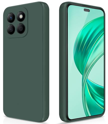 GiiYoon Cover per Honor X8b Custodia in Silicone, Custodia Antiurto Case Sottile in Silicone TPU con Strato Interno in Fibra e Protezione della Fotocamera, Verde