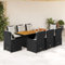IKAYAA Polyrattan Sitzgruppe für 8 Personen, Gartenmöbel Set mit Tisch und 8 Verstellbare Hochlehner Stühlen, Essgruppe für Garten Terrasse und Balkon, inkl. Sitzkissen Beige