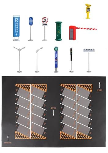 MagiDeal 1:64 große Parkplatzmatte Tiefgarage Druckguss Auto Garage Tischdekor Miniatur Auto Modell Display Desktop Spielmatte, E