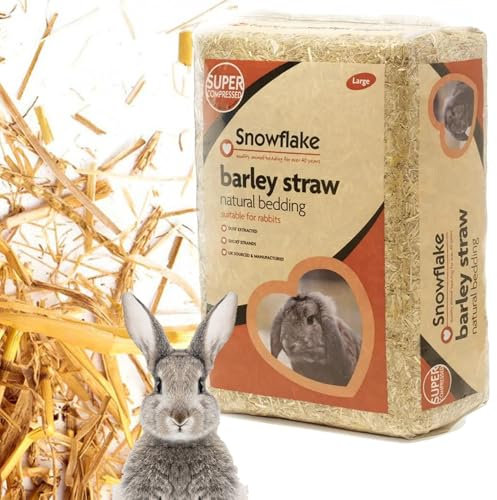 STAR SUPPLIES Super Compressed Natural Soft Flake Barley Straw For Animal & Pet Bedding (3 Bags, 3kg)