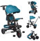 Tricycle Bébé Évolutif, Tricycle Enfant pour 10 Mois à 5 Ans, Vélo Poussette Enfant 6 en 1 avec Siège Réversible Pare Soleil Et Pédale