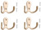 Meiyea Lot de 4 crochets à double fourche pour peignoirs, cintres muraux en métal vintage dans les salles de bains et les chambres, avec 8 vis, or rose