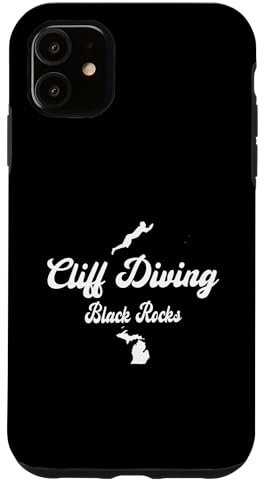 Hülle für iPhone 11 Lustige Black Rocks Cliffs, Marquette, Michigan, Obere Halbinsel (UP)